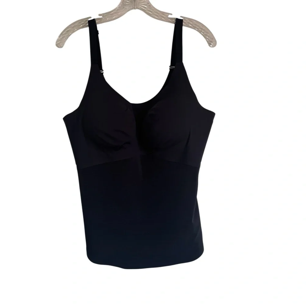 HONEYLOVE LiftWear Tank Shapewear Vamp Black Seamless Smoothing Wire Free Sz 1X - Picture 2 of 14